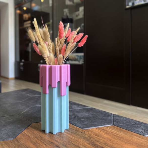 Ваза HatRom Drip, розовый - бирюзовый в Екатеринбурге