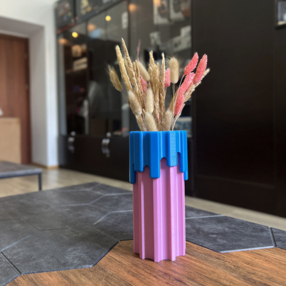 Ваза HatRom Drip, розовый - синий в Екатеринбурге