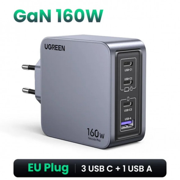 Сетевое зарядное устройство Ugreen 160W GaN USB-C в Екатеринбурге