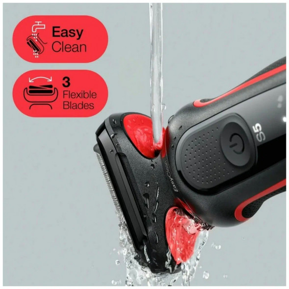 Электробритва Braun Series 5 51-R1000s, черный/красный в Екатеринбурге