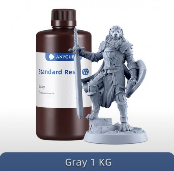 Смола для 3D печати ANYCUBIC Standart Resin V2 Gray 1 кг в Екатеринбурге