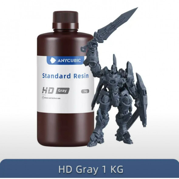 Смола для 3D печати ANYCUBIC Standart Resin HD Gray 1 Кг в Екатеринбурге