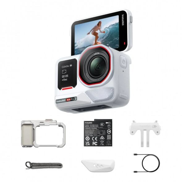 Экшн-камера Insta360 Ace Pro 2 Single Battery Xplorer Bundle, Arctic White в Екатеринбурге