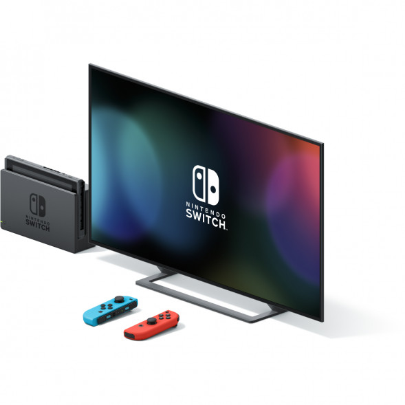 Игровая приставка Nintendo Switch OLED 64 ГБ, неоновый синий/неоновый красный в Екатеринбурге