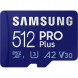 Карта памяти micro SDXC 512Gb Samsung PRO Plus U3 A2 V30 180/130MB/s в Екатеринбурге