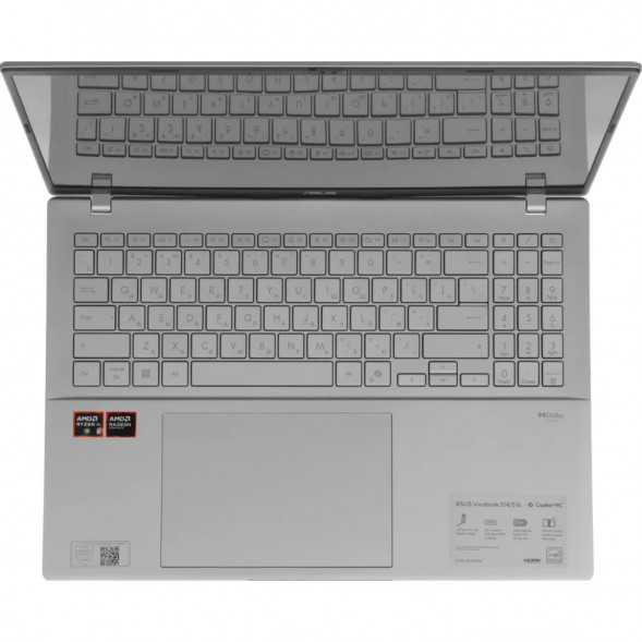 Ноутбук ASUS VivoBook S16 M3607KA-SH131 (16&amp;quot;, OLED, AMD Ryzen AI 5 330 2ГГц, 4 ядра, 16ГБ DDR5, 512ГБ SSD, AMD Radeon 820M, без ОС), серебристый в Екатеринбурге