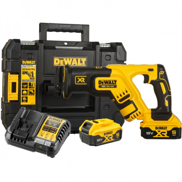 Аккумуляторная сабельная пила DEWALT DCS367P2 с 2 АКБ 5 Ач и ЗУ, в кейсе TSTAK в Екатеринбурге