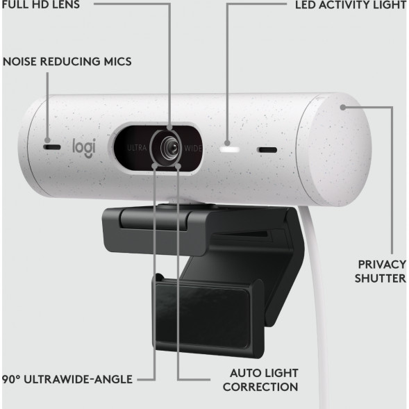 Веб-камера Logitech Brio 500, белый в Екатеринбурге