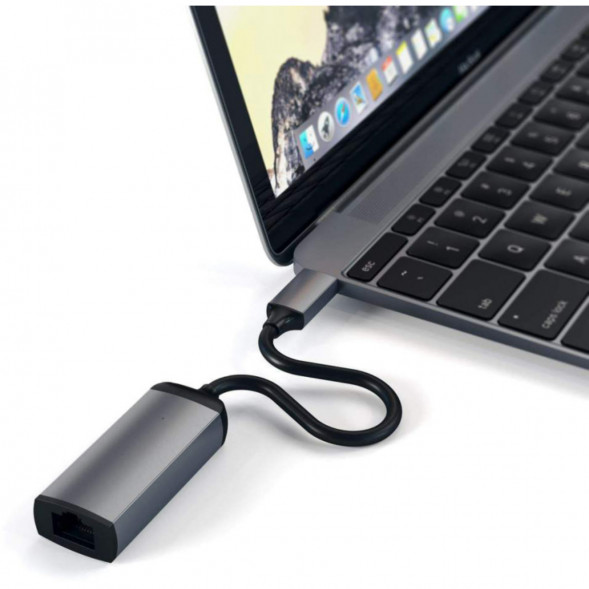 Адаптер Satechi USB-C - Ethernet ST-TCENM, серый космос в Екатеринбурге