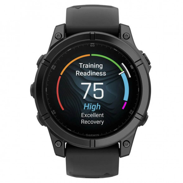 Умные часы Garmin Fenix E 47мм Amoled Slate Grey Steel с чёрным силиконовым ремешком 010-03025-01 в Екатеринбурге