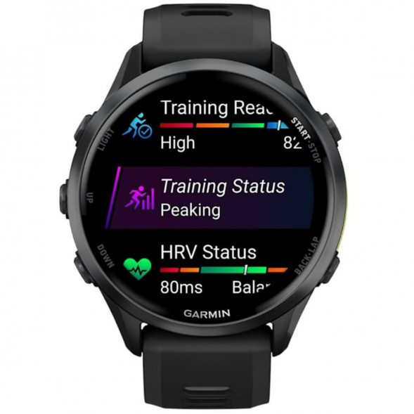 Умные часы Garmin Forerunner 970 Carbon Gray DLC Titanium ремешок Black/Translucent Whitestone 010-02969-10 в Екатеринбурге