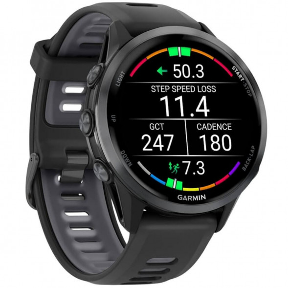 Умные часы Garmin Forerunner 970 Carbon Gray DLC Titanium ремешок Black/Translucent Whitestone 010-02969-10 в Екатеринбурге