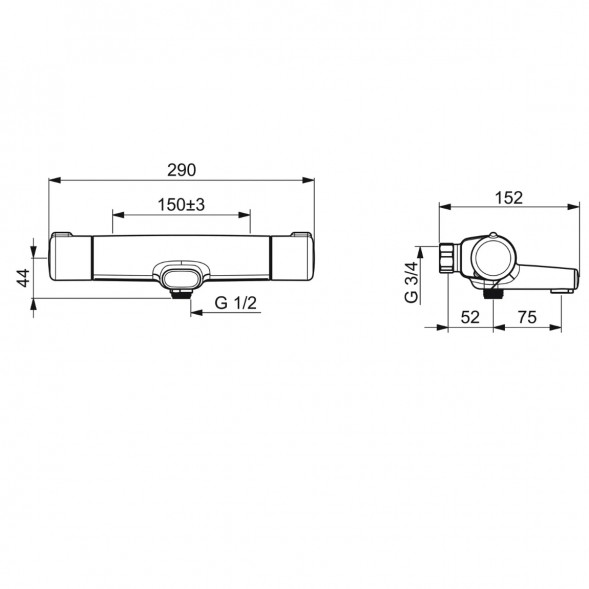 Термостатический смеситель Oras Nova ECO (7462G), хром в Екатеринбурге