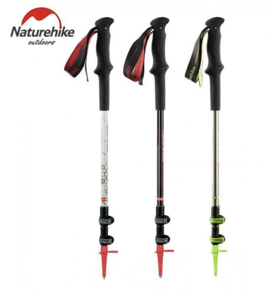 Треккинговая палка Naturehike 135 см, 1 шт., белый/красный в Екатеринбурге