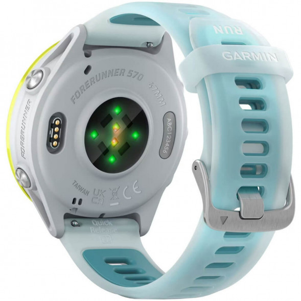 Умные часы Garmin Forerunner 570 47 мм Amp Yellow Aluminium/Translucent Whitestone/Turquoise 010-02971-01 в Екатеринбурге