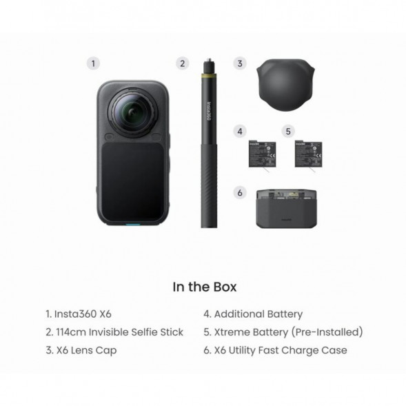 Экшн-камера Insta360 X6 Essentials Bundle, Black в Екатеринбурге