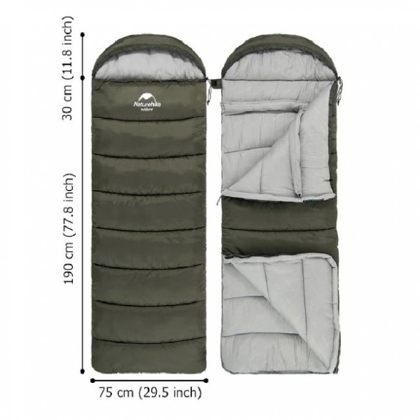 Спальный мешок Naturehike U350S (Левый), коричневый в Екатеринбурге