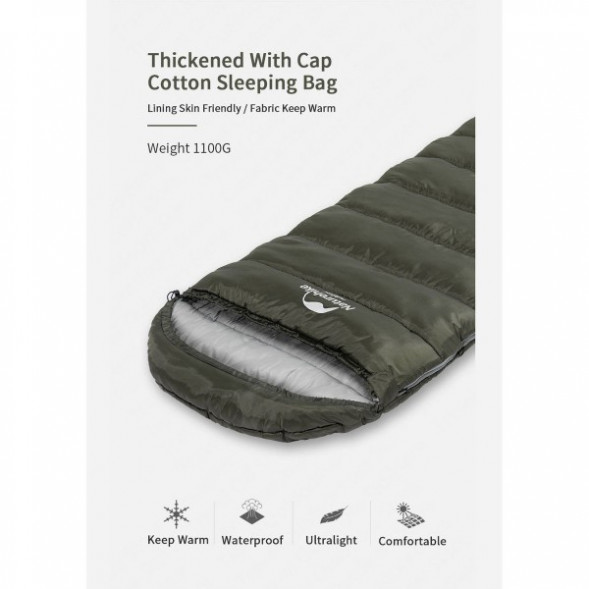 Спальный мешок Naturehike U350S (Левый), коричневый в Екатеринбурге