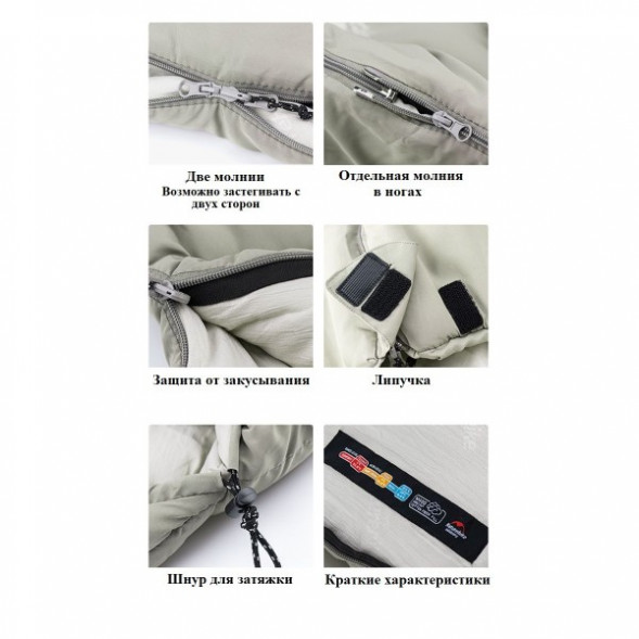 Спальный мешок Naturehike M300 (Левый), серый в Екатеринбурге