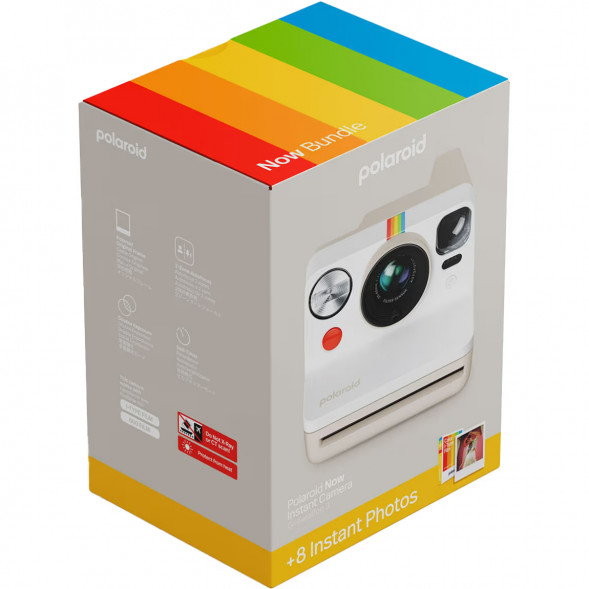 Фотоаппарат моментальной печати Polaroid Now Generation 3 + 8 цветных картриджей, белый в Екатеринбурге