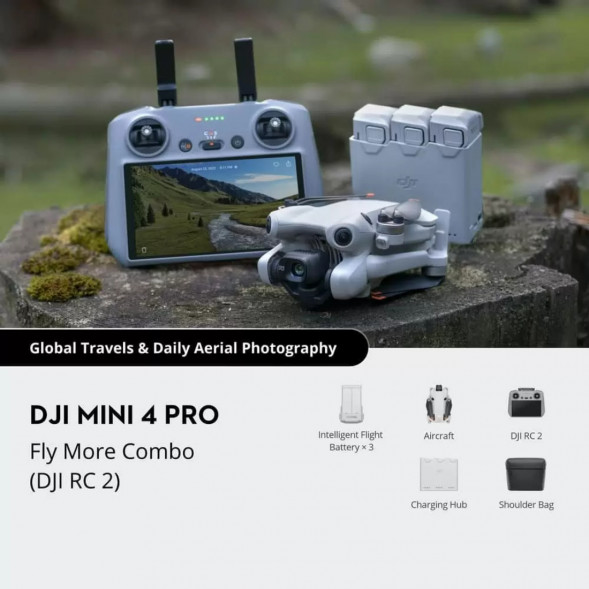 Квадрокоптер DJI Mini 4 Pro Fly More Combo (DJI RC 2) в Екатеринбурге