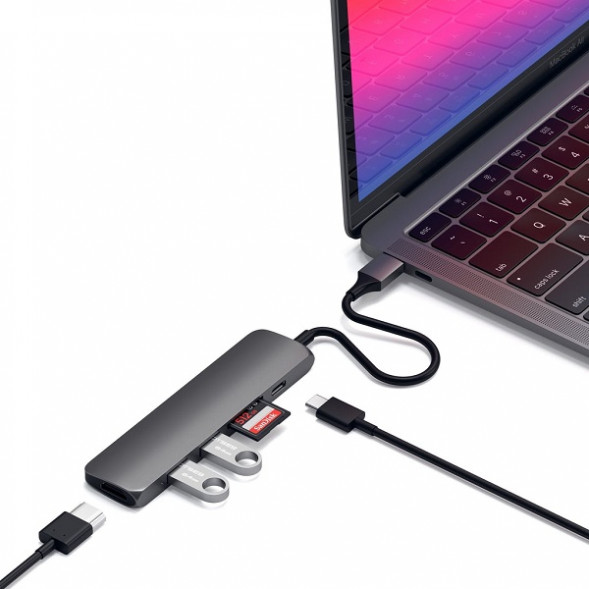 USB-C адаптер Satechi Type-C Slim Multiport Adapter V2 (ST-SCMA2M) в Екатеринбурге