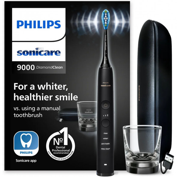 Электрическая зубная щетка Philips Sonicare Diamond Clean 9000 с USB-футляром и зарядным стеклом HX9911/09 в Екатеринбурге