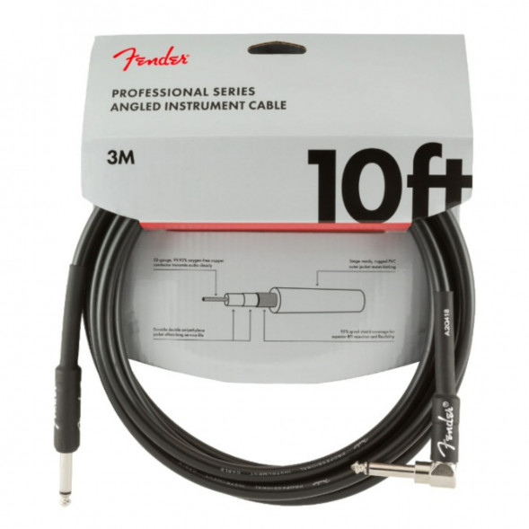 Инструментальный кабель Fender Professional Series 10 ft, 3 м, jack 6.3, черный в Екатеринбурге