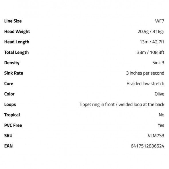 Рыболовная леска Vision Stillmaniac Fly Line, Sink 3 WF7S3 в Екатеринбурге