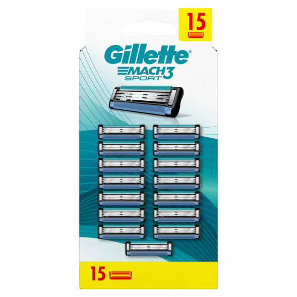 Лезвия для бритвы Gillette Mach3 Sport, 15 шт. в Екатеринбурге